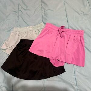Girls Pink, Black, and Gray short and skort bundle